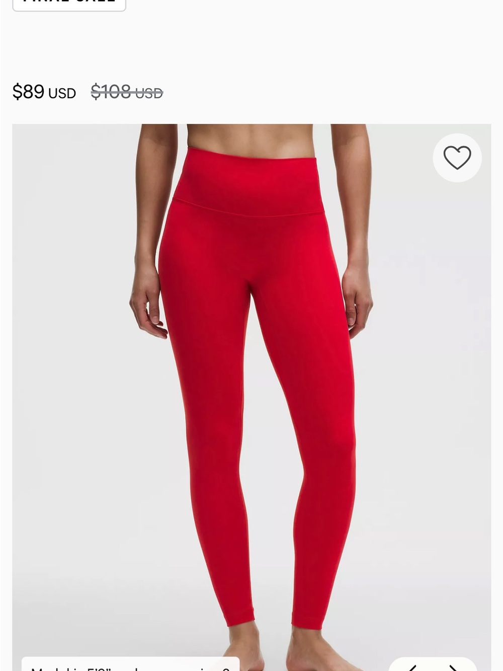 lululemon athletica High-Waist Red Leggings